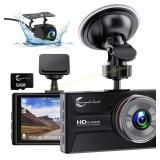Diamond Lark 1080P Dual Dash Cam, 32GB SD Card