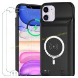 iPhone 11 Battery Case 10000mAh Wireless Black
