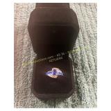Ladies Ocean Blue Gem Ring Size 6