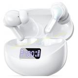 Wireless Earbuds, Bluetooth 5.4, IPX7, White