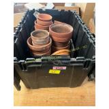 Tote of Assorted Flower Pots
