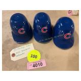 3ct Chicago Cubs Mini Baseball Helmets