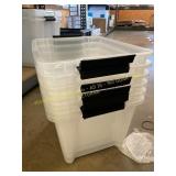 6ct Plastic Storage Containers Unknown Size
