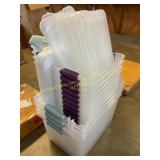 4 damaged big plastic containers & 12 small