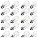 S14 Edison Bulbs, E26, Shatterproof, 11W, 20PC