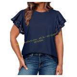 Eytino Womens Plus Size Hollow Out Tee XXXL