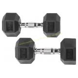 Fitvids Rubber Encased Hex Dumbbell, 20LB Pair