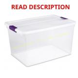 4ct Clear Latch Box Stackable DAMAGED, INCOMPLETE