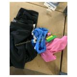 M pink and blue sports bras & XL leggings