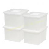 IRIS 4pk Dual Purpose File Box Pearl