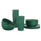 Mainstays 12-Pc Plastic Dinnerware Set, Green