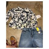 Time & true size 6 shorts & M floral shirt