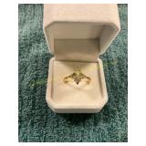 Ladies Size 10 Gold+Diamond Engagement Ring