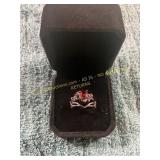 Ladies Size 6 Double Stacked Ruby Gem Ring