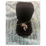 Ladies Size 6 Silver Plated Snake Ring