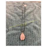 22in Pink Teardrop Tree Of Life Pendant Necklace