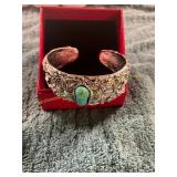 Vin. Heavy Silver+Turquoise Native Bracelet