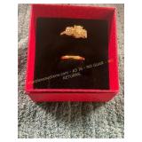Size 10 Ladies Gold + Diamond Wedding Set