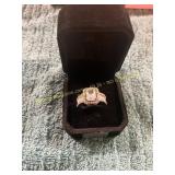 Ladies Size 8 .925 Sterling Silver + Diamond Ring