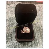 Vin. Size 8.5 Silver Spoon Floral Ring