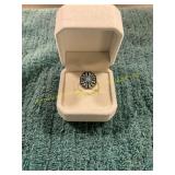 Vin. Size 6 .925 Sterling Silver + Turquoise Ring