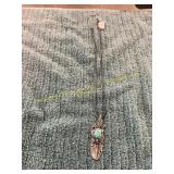 22in Natural Stone Turquoise Feather Necklace