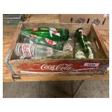 Vintage Pop Bottles + Crate