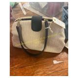Womens Textured Clutch Straw Hand Bag