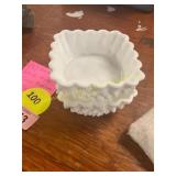 2ct Vintage White Milk Glass Hobnail Bowls