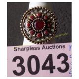 Simulated ruby and diamond ring size 8 ï¿½