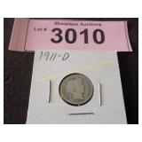 1911 D  barber silver dime