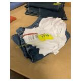 White m tank & size 6 jean shorts