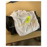 Size 8 black jean shorts & m white tank