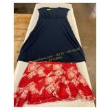 Navy Sleeveless Dress XL & Bandanna Print Skirt XL