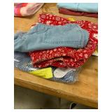 L Red skirt & Blue and Denim Shorts
