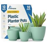 Lifemaster Planter Pots with Drainage Mint Set