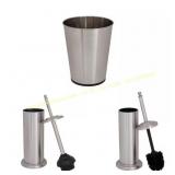Trash Can, Toilet Brush & Plunger 3-Piece Set