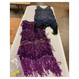 Purple Fringe Dress Sz L & Blue fringe Dress Sz L