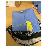 Blue m t-shirt & l black bike shorts