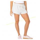 M Celebrity Pink Tie Front Fleece Shorts