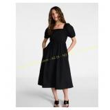 Time and Tru Cotton Back Tie Midi Dress