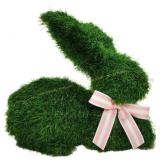 Faux Grass Lying Bunny Tabletop Decor, Green