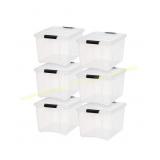 IRIS 6 Pack 40qt Clear Storage Bin with Lid