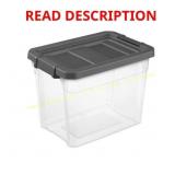 4pk Sterilite 30 qt Clear/Gray Box Stackable