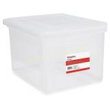 STAPLES Hanging File Box, Snap Lid, Clear