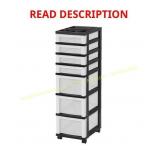 IRIS 7-Drawer Storage Cart with Organizer Top