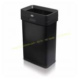 13 Gal Stainless Slim Open Trash Can, Black