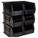 6pk Akro bins 9-1/2 x 6 x 5 Bin Black
