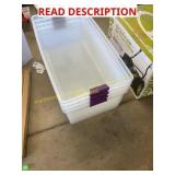 Sterilite 110qt Clear Bin with 4ct, dog food bin