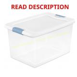 Sterilite 64 qt Clear/White Latch Storage Box 4ct